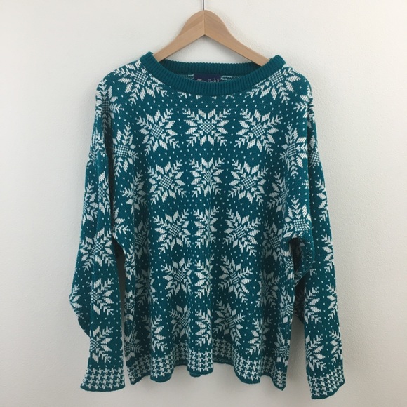 Teal & Snowflake Sweater - Picture 7 of 12